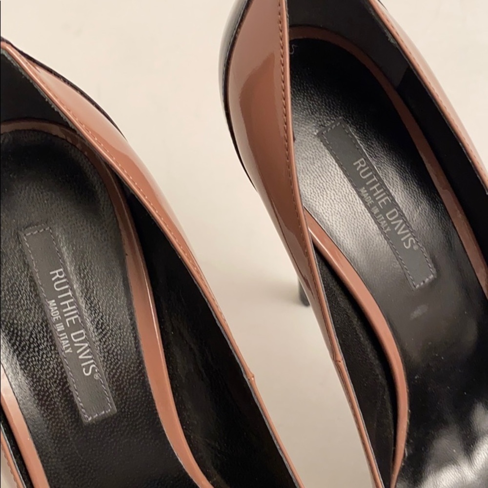 Ruthie Davis brown black two-tone platform stiletto heels 39 - Picture 5 of 15